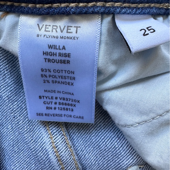 VERVET BY FLYING MONKEY Willa High Rise Trouser Stretch Flare Jean - Sz 25 x 34 - Picture 12 of 14